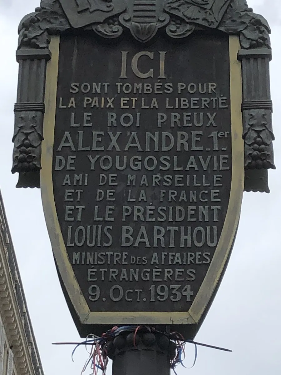 Place of Assassination of King Alexander of Yugoslavia and French Foreign Minister Louis Barthou